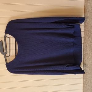 Anthropologie Saturday Sunday sweater waffle knit small navy blue long s…